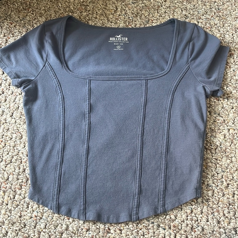 Blue Hollister Crop Top